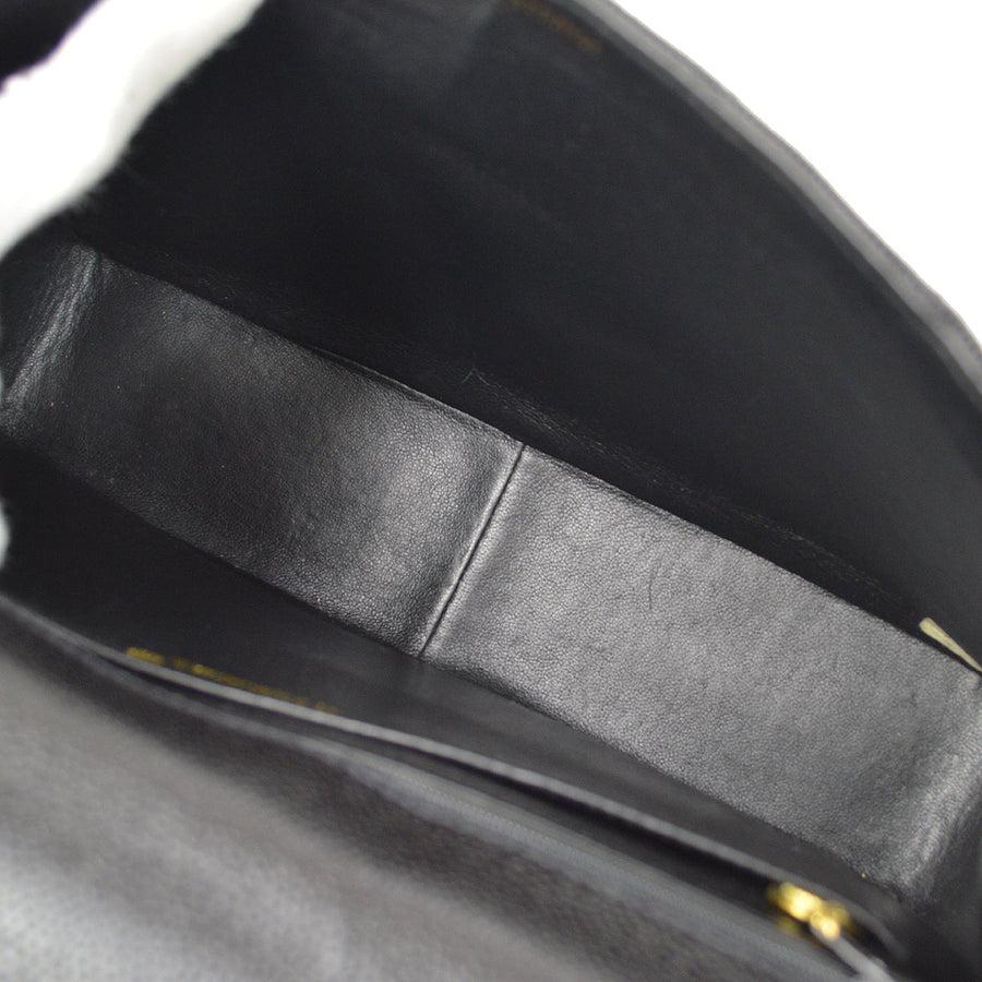Women's CHANEL Black Caviar Leather CC Gold Hardware Jumbo Shoulder Flap Bag  For Sale