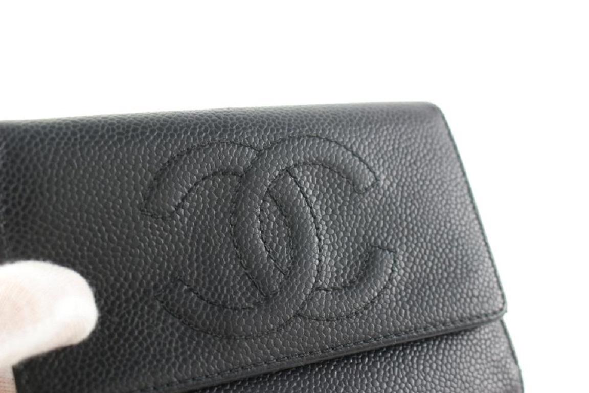 Chanel Black Caviar Leather Cc Logo 227803 Wallet 6
