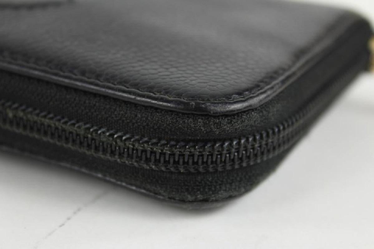 Chanel Black Caviar Leather CC Logo L-Gusset Zip Around Wallet 21ccs1223 6