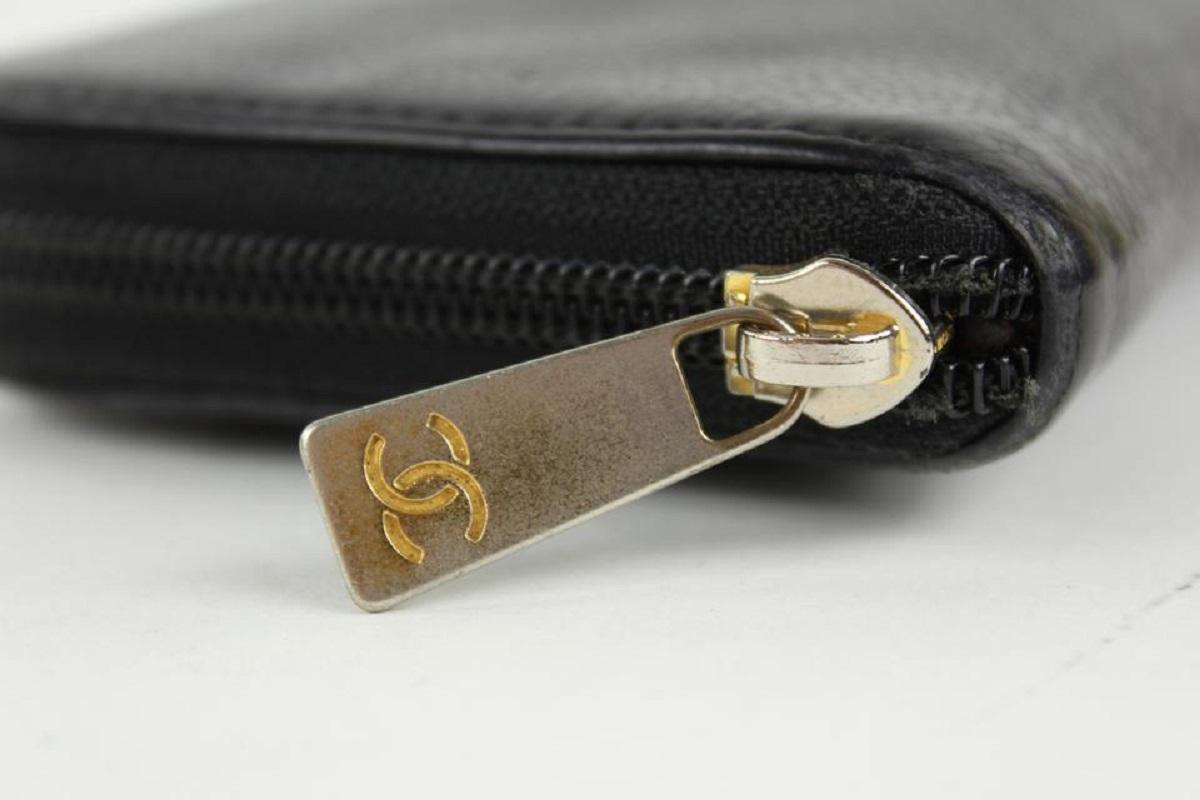 Chanel Black Caviar Leather CC Logo L-Gusset Zip Around Wallet 21ccs1223 7