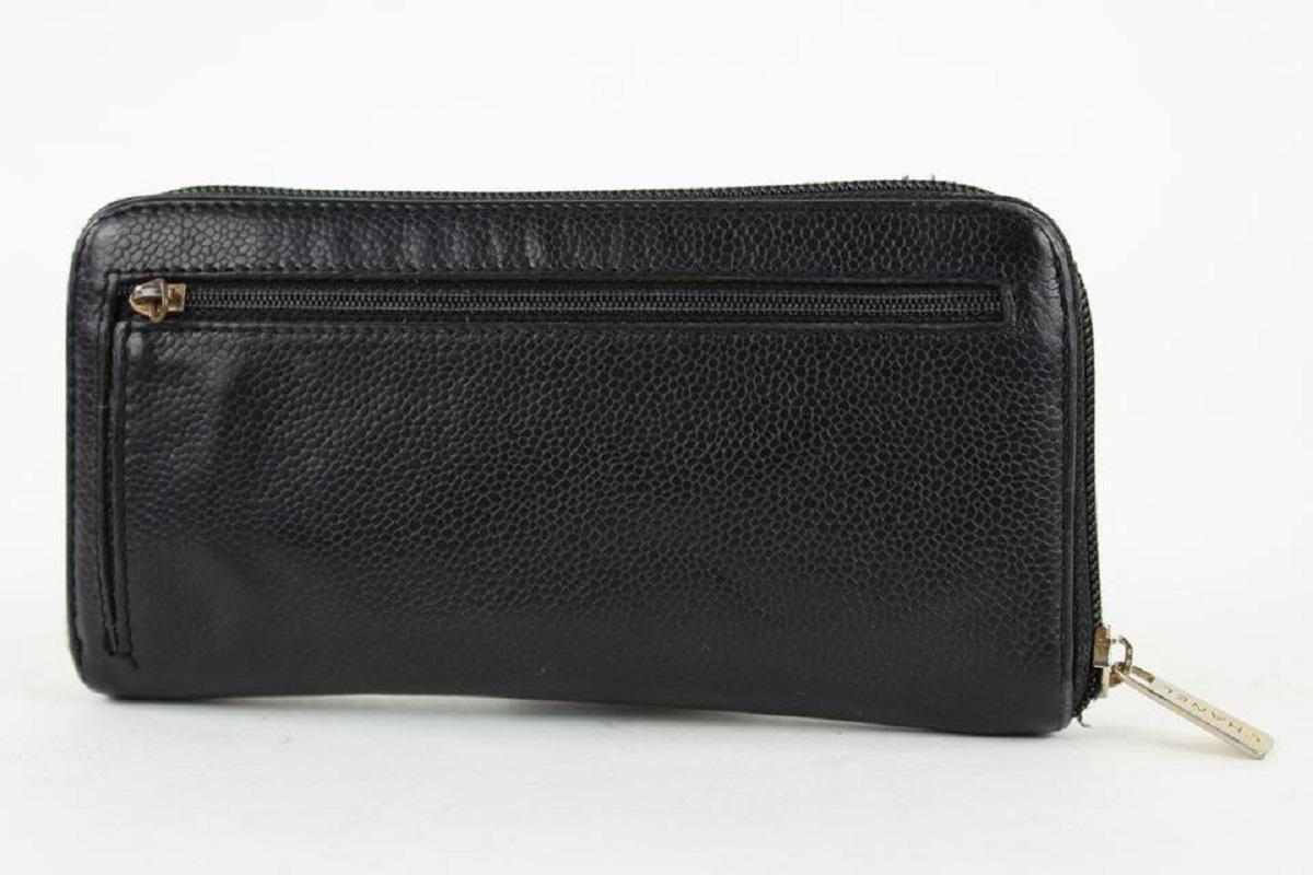 Chanel Black Caviar Leather CC Logo L-Gusset Zip Around Wallet 21ccs1223 3
