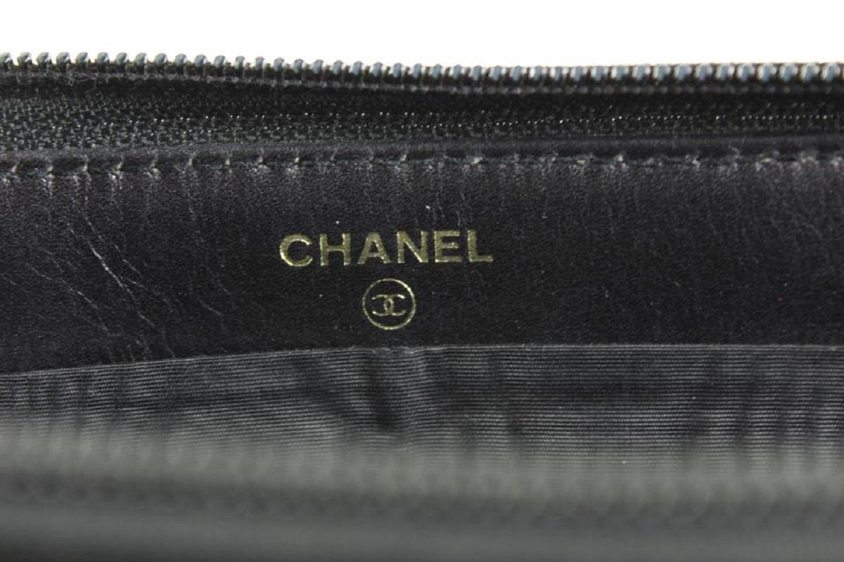 Chanel Black Caviar Leather CC Logo L-Gusset Zip Around Wallet 21ccs1223 4
