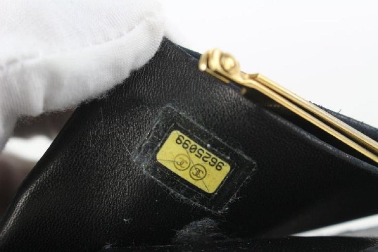 Chanel Black Caviar Leather CC Logo Long Bifold Wallet 104c52