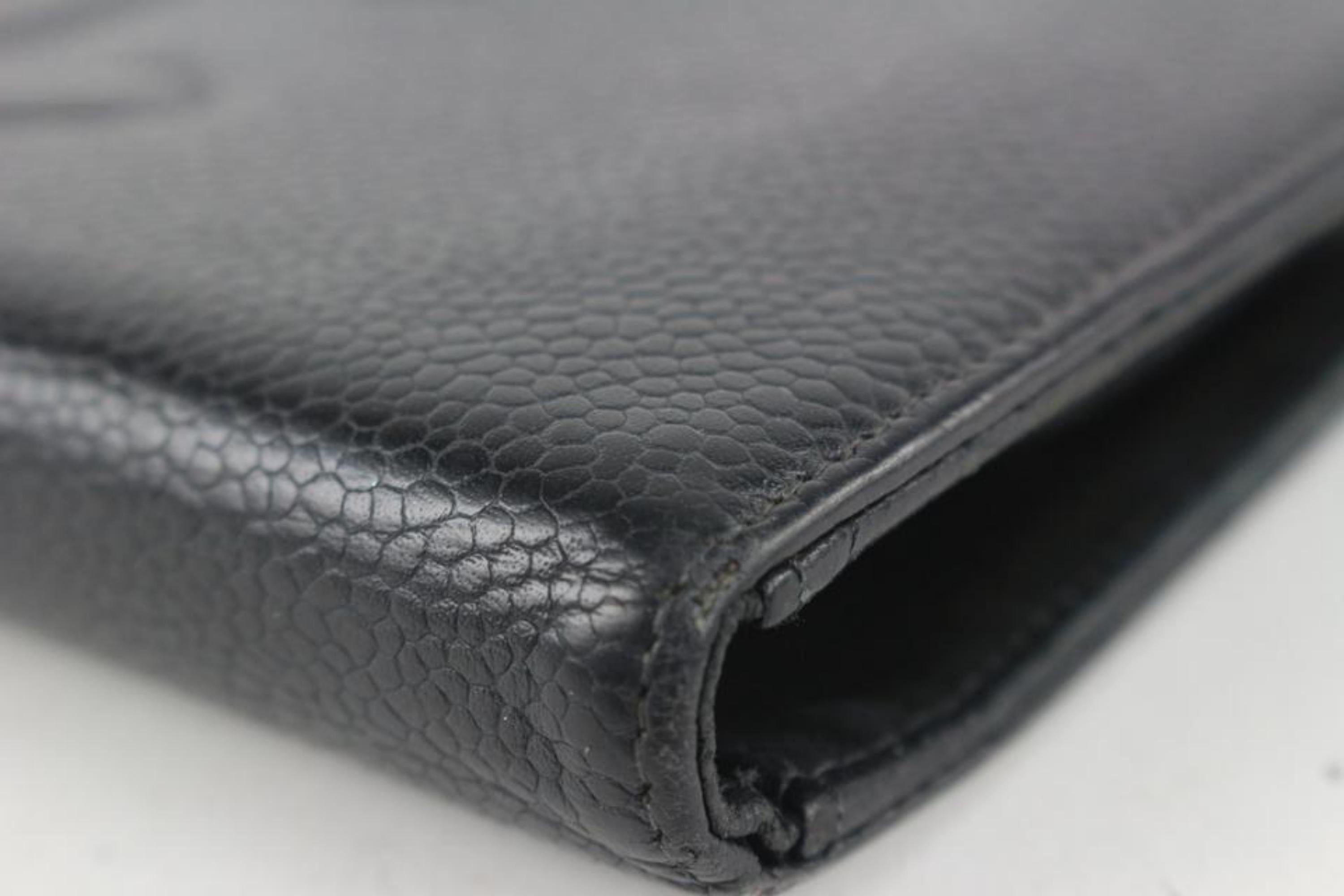 Chanel Black Caviar Leather CC Logo Long Bifold Wallet 104c52 4