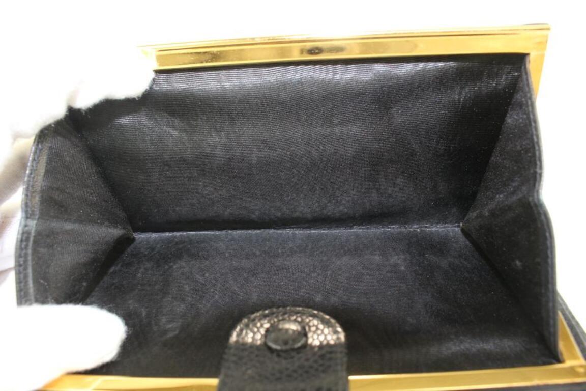 Chanel - Portefeuille à rabat long en cuir caviar noir avec logo CC 104c55 en vente 7