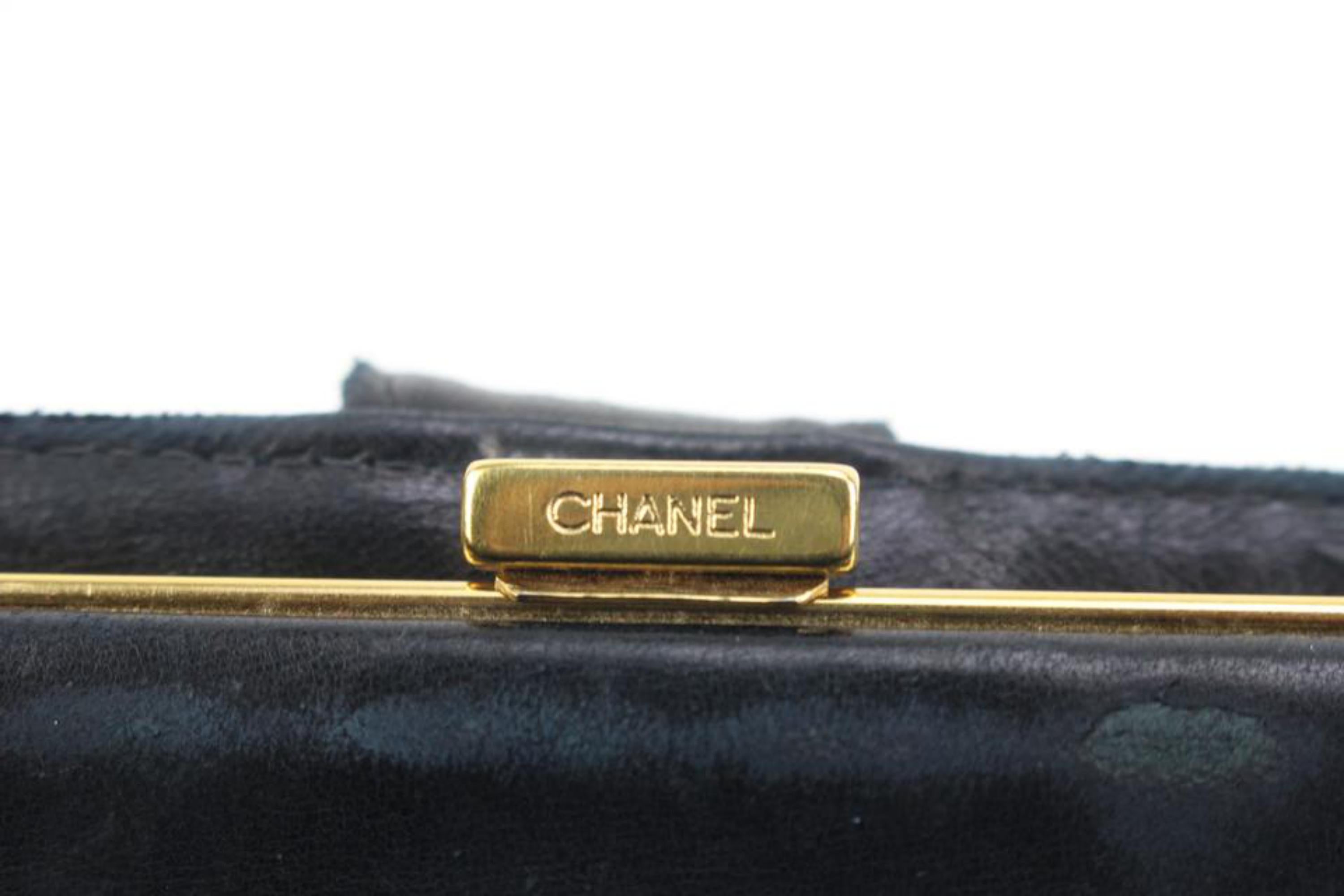 Chanel Black Caviar Leather CC Logo Long Flap Wallet 95ck323s For Sale 1
