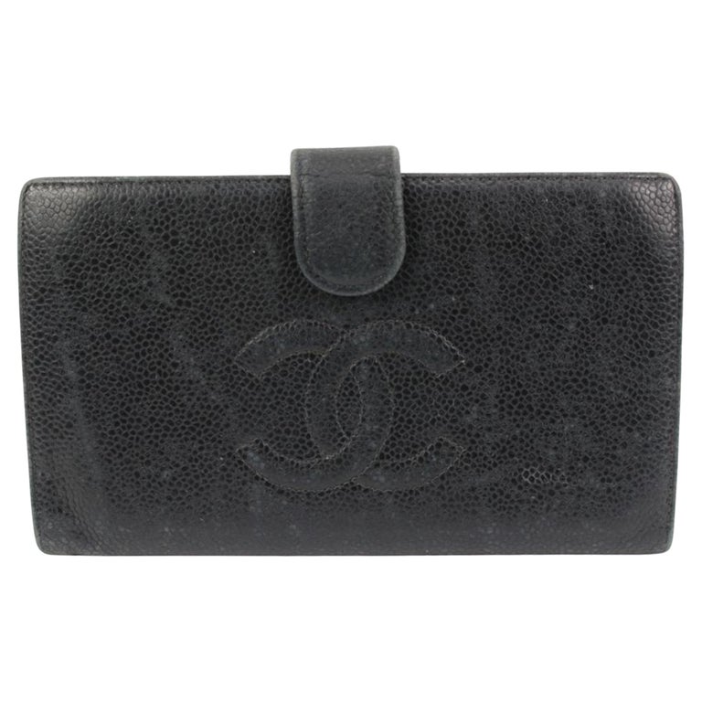 black leather chanel wallet