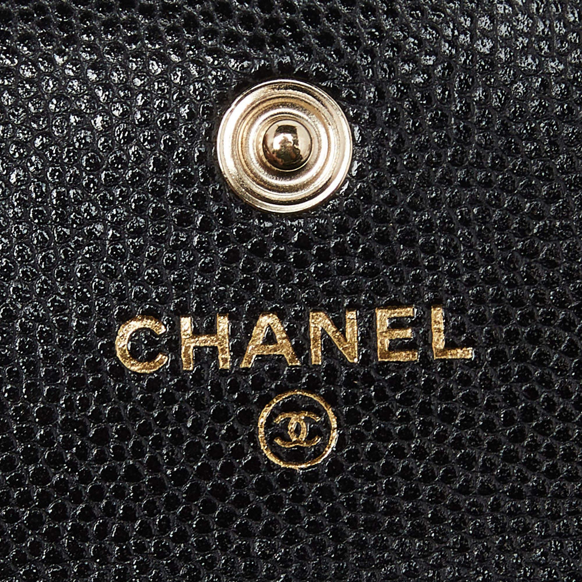 Chanel Black Caviar Leather CC Pearl Flap Chain Coin Purse 1