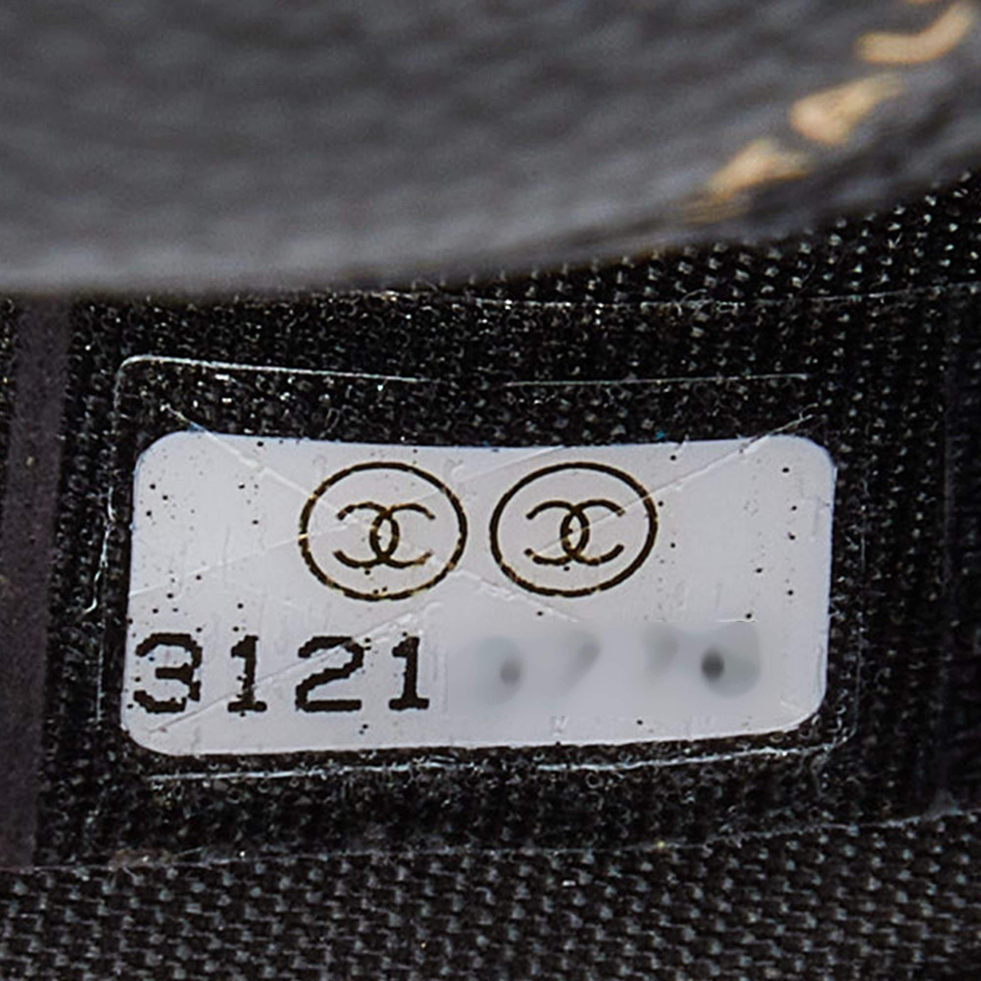 Chanel Black Caviar Leather CC Pearl Flap Chain Coin Purse 3