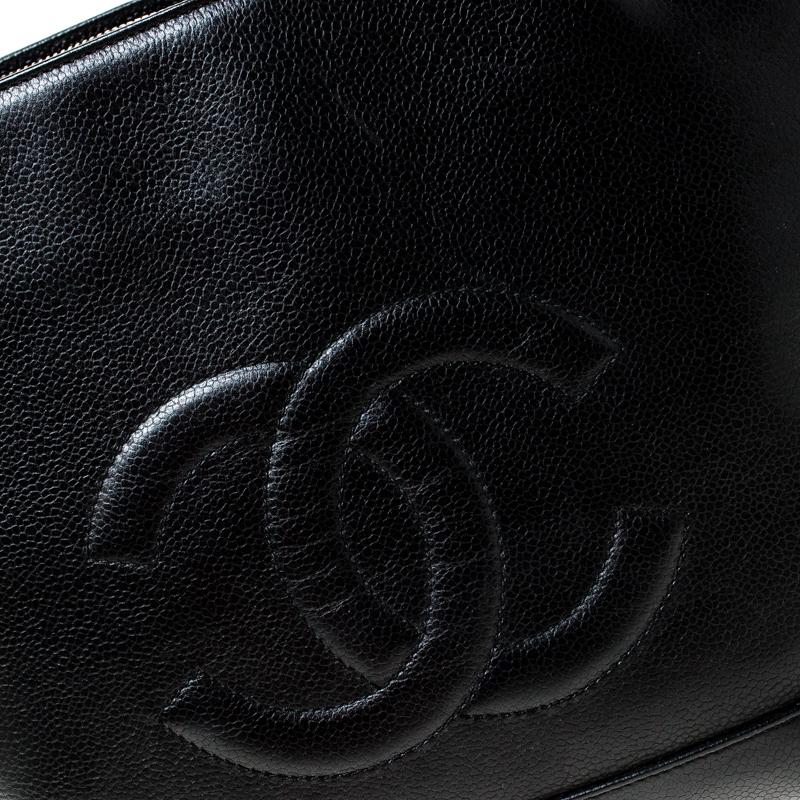 Chanel Black Caviar Leather CC Shoulder Bag 4