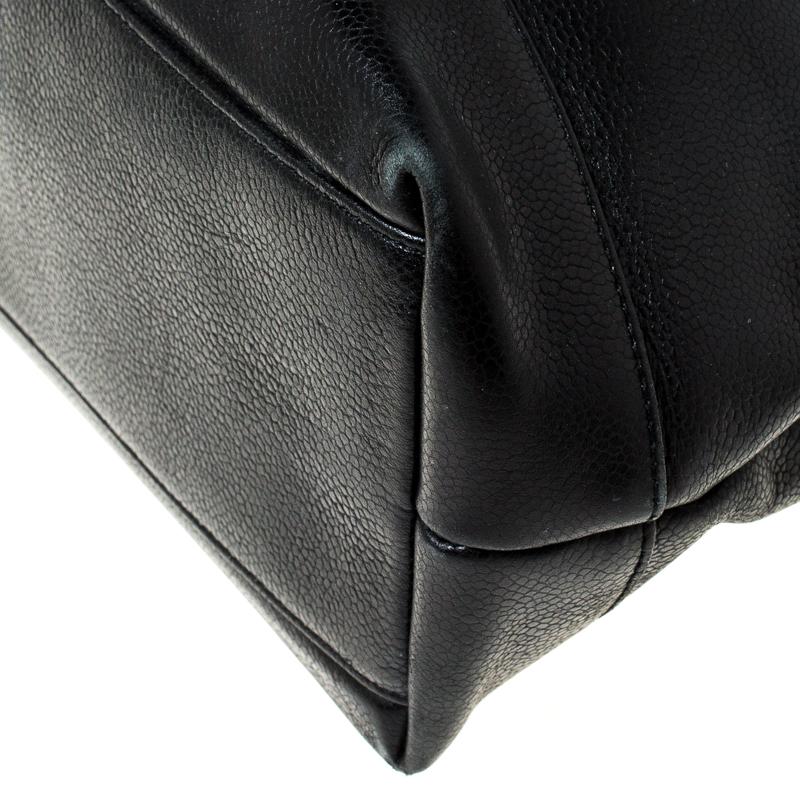 Chanel Black Caviar Leather CC Shoulder Bag 5