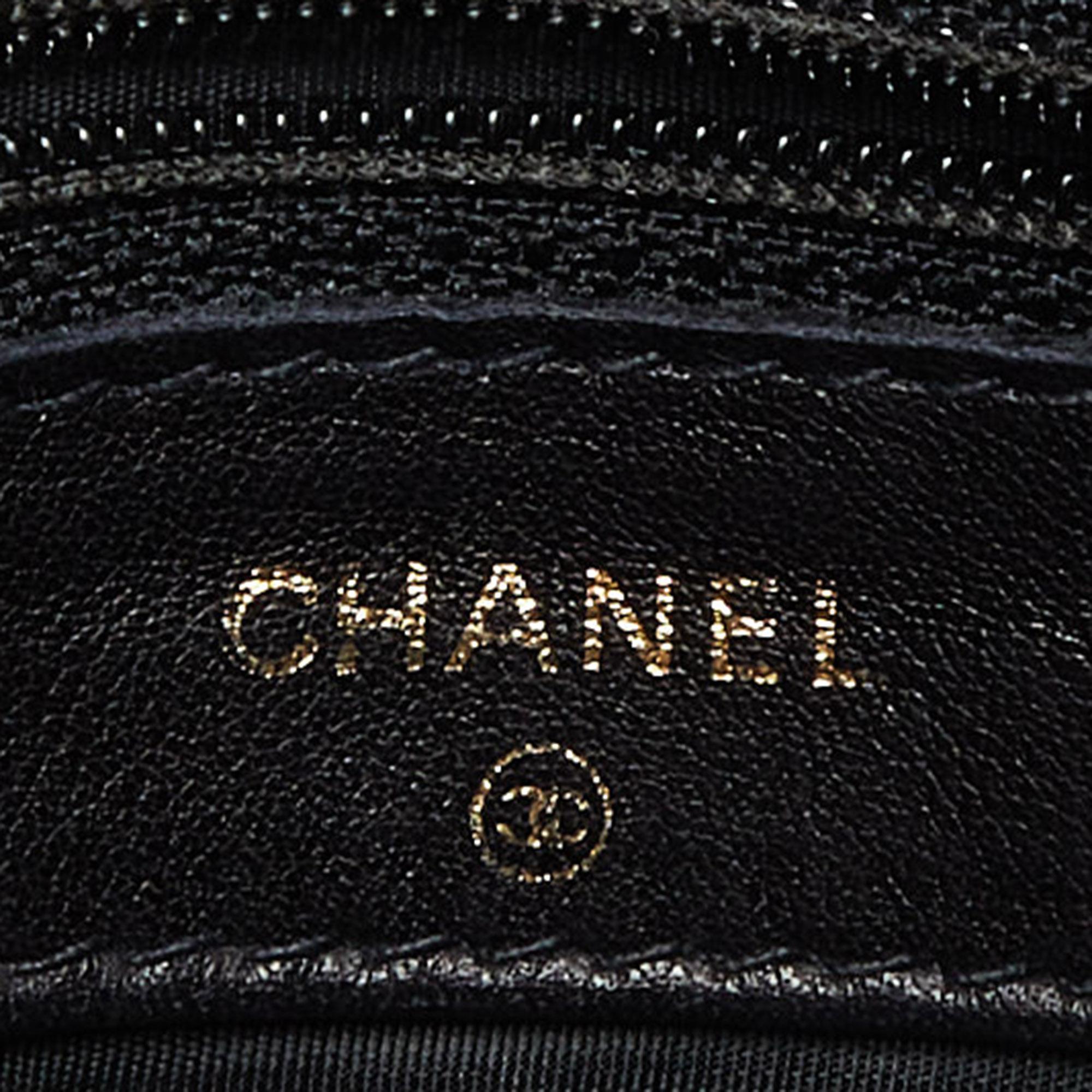 Chanel - Portefeuille continental Timeless en cuir caviar noir CC en vente 7