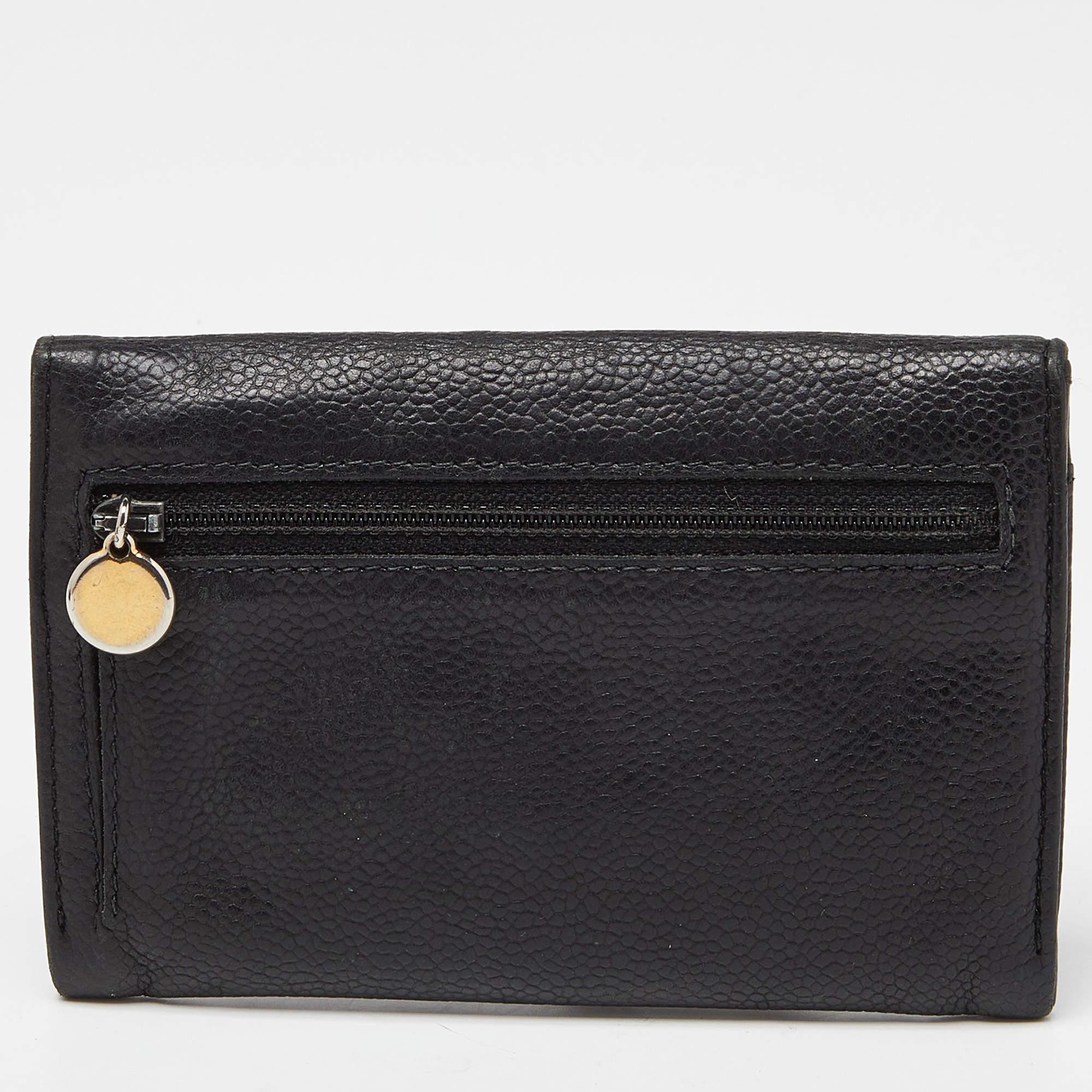 Chanel - Portefeuille continental Timeless en cuir caviar noir CC 4