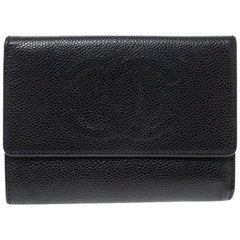Chanel Black Caviar Leather CC Timeless Wallet