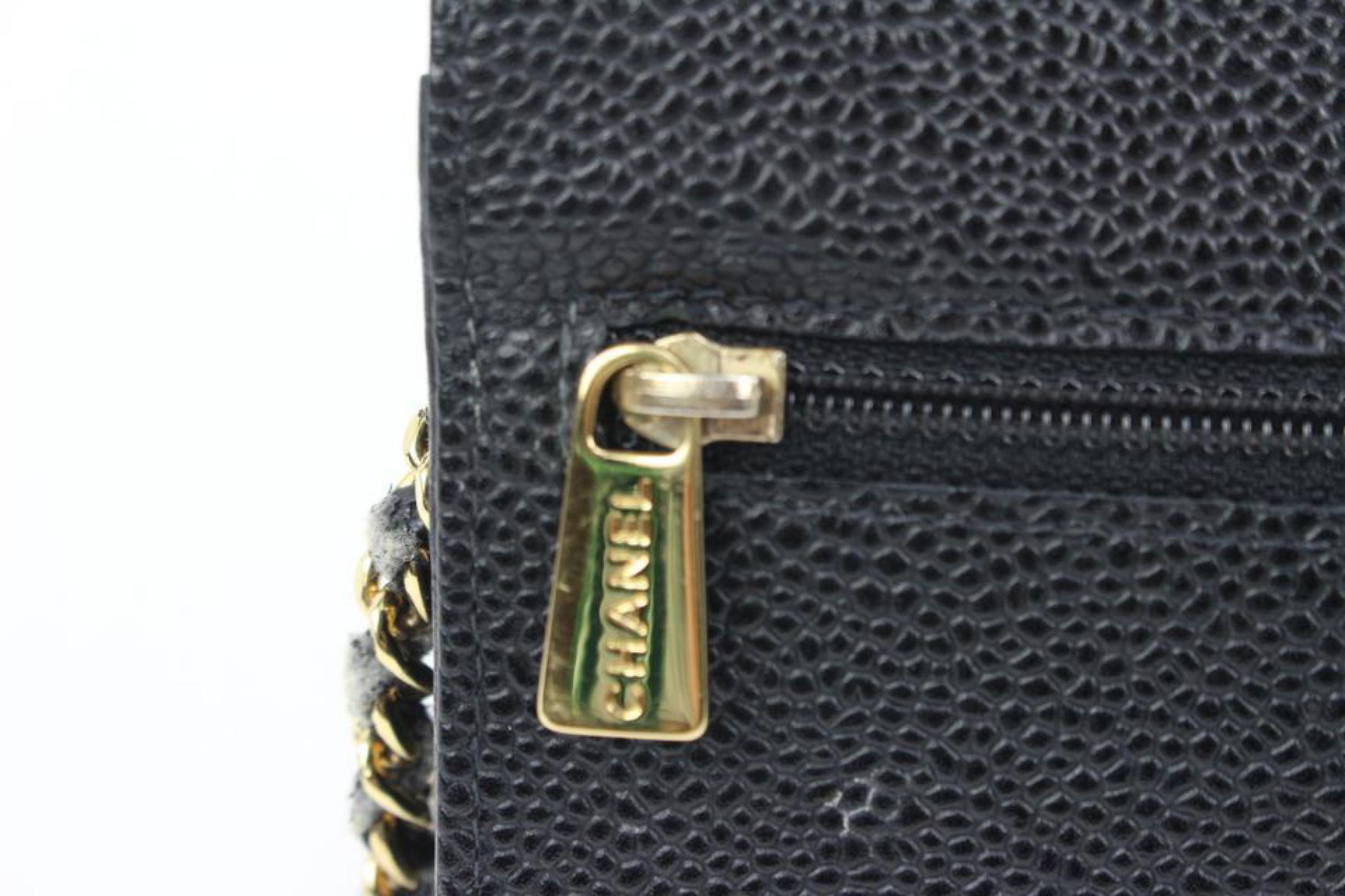 Chanel Black Caviar Leather CC Timeless Wallet on Chain WOC Gold Bag 93ck412s 5