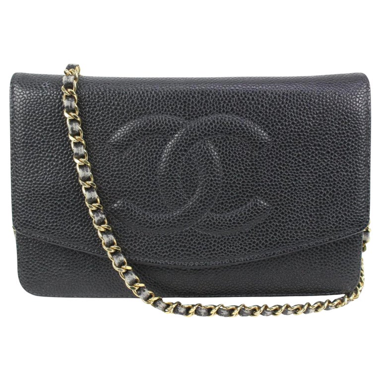 Chanel Black Quilted Caviar Wallet On Chain Gold Hardware, 2016