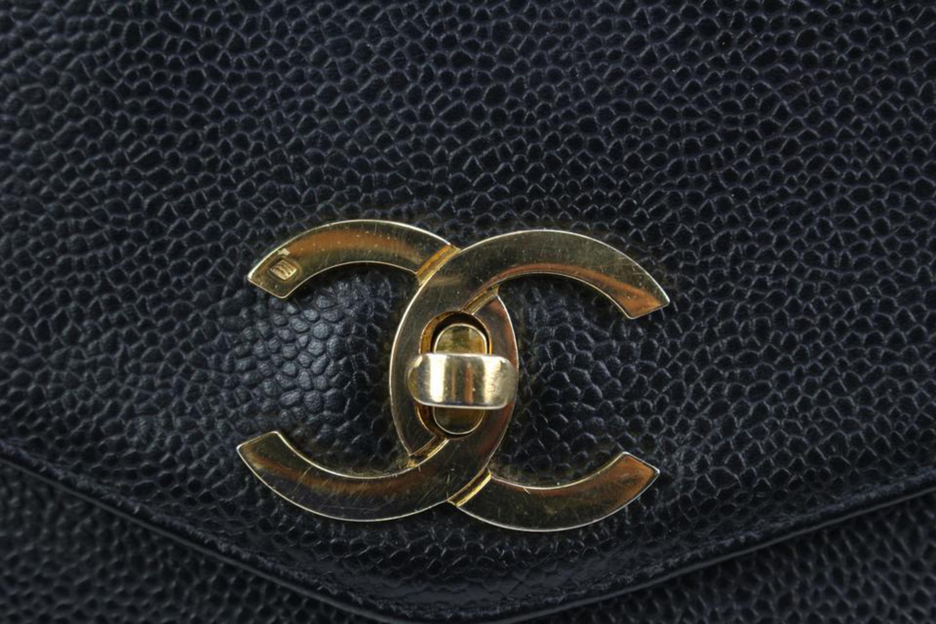 Chanel Black Caviar Leather CC Turnlock Zip Tote Shoulder Bag 54ck315s 6