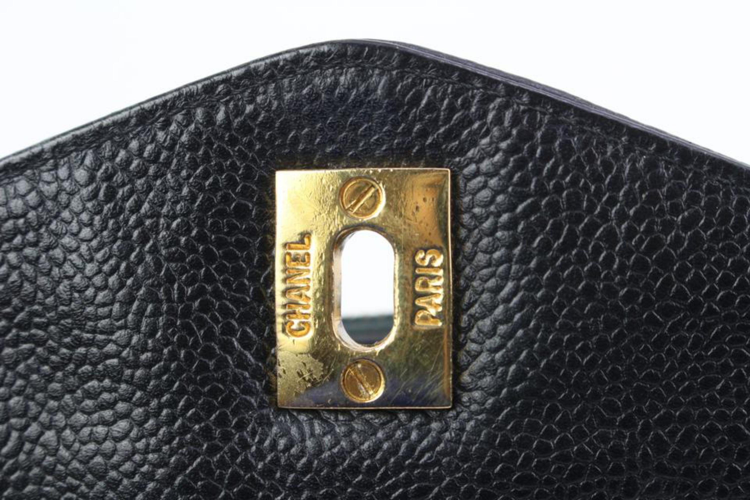 Chanel Black Caviar Leather CC Turnlock Zip Tote Shoulder Bag 54ck315s 8
