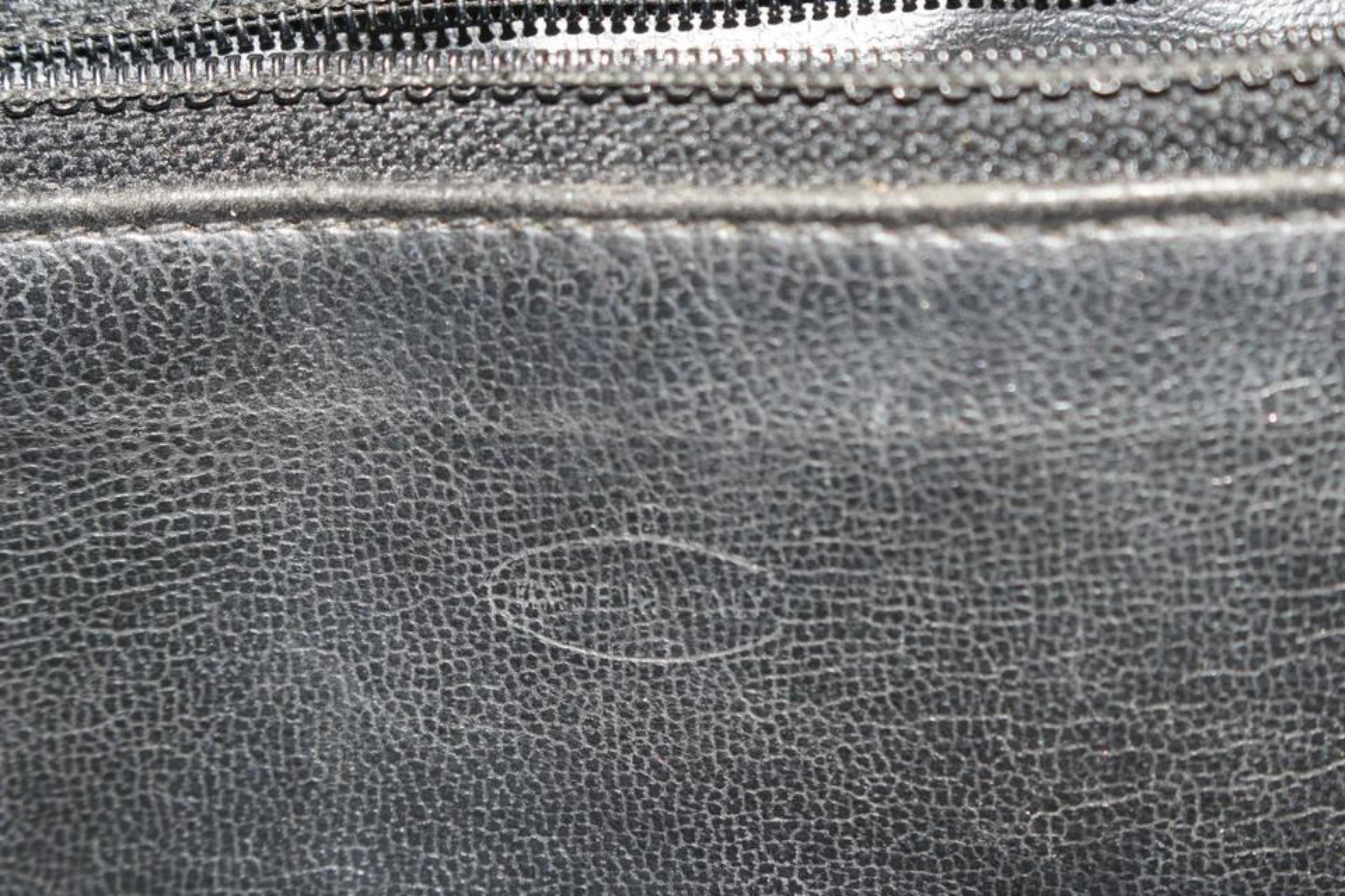 Women's Chanel Black Caviar Leather CC Turnlock Zip Tote Shoulder Bag 54ck315s