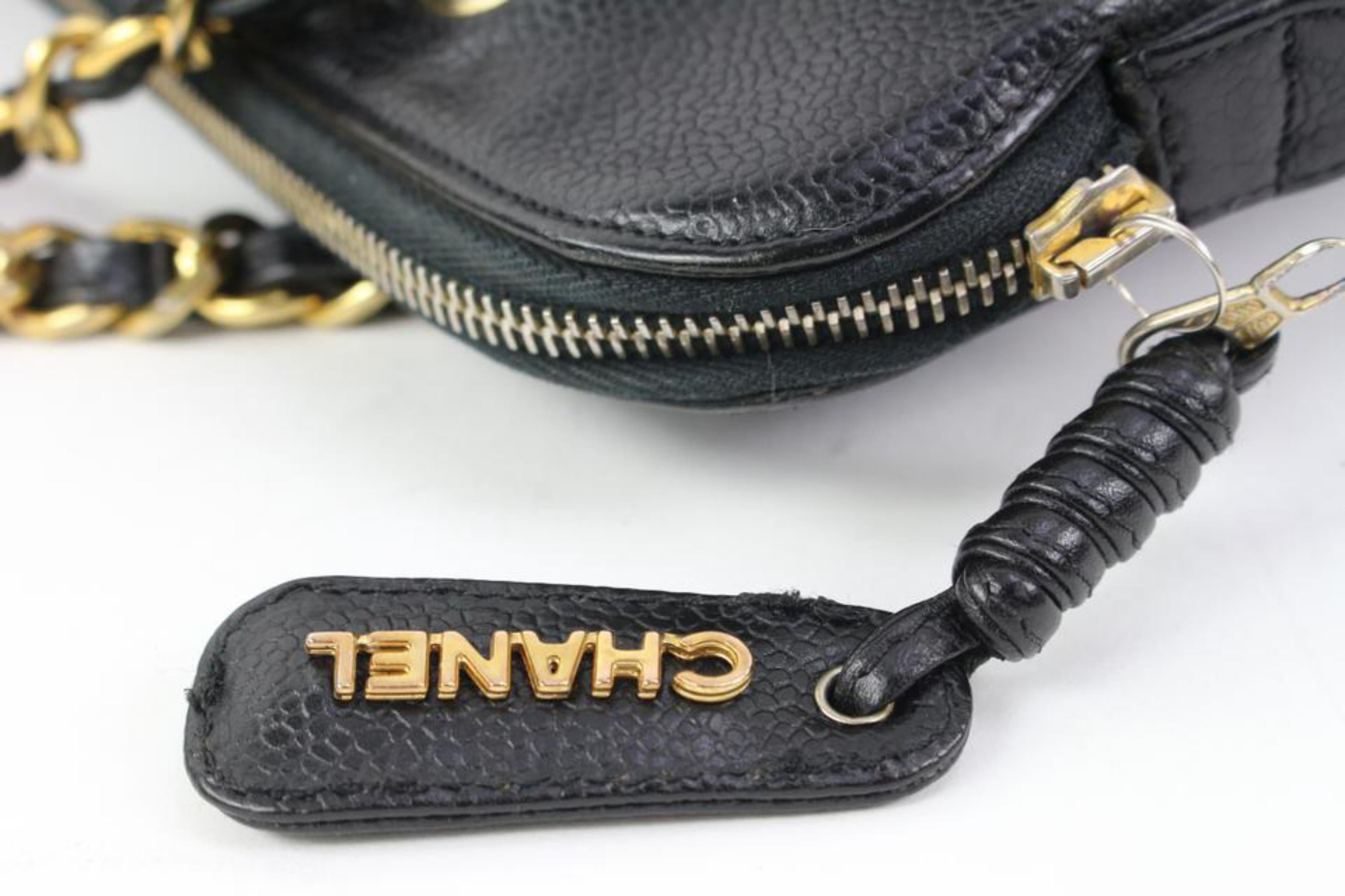 Chanel Black Caviar Leather CC Turnlock Zip Tote Shoulder Bag 54ck315s 2