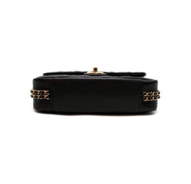 Women's Chanel Black Caviar Leather Chain Around Flap Bag For Sale