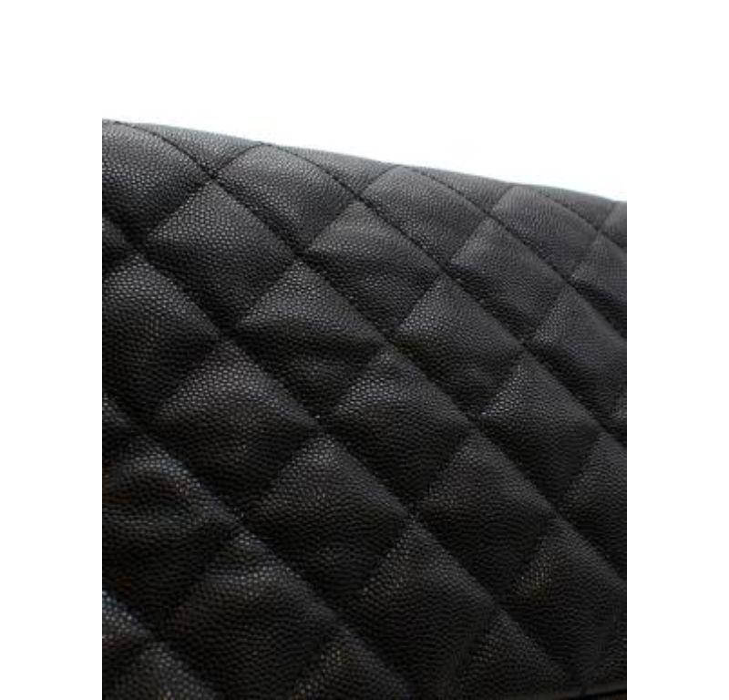 Chanel Black Caviar Leather Chain Around Flap Bag For Sale 4