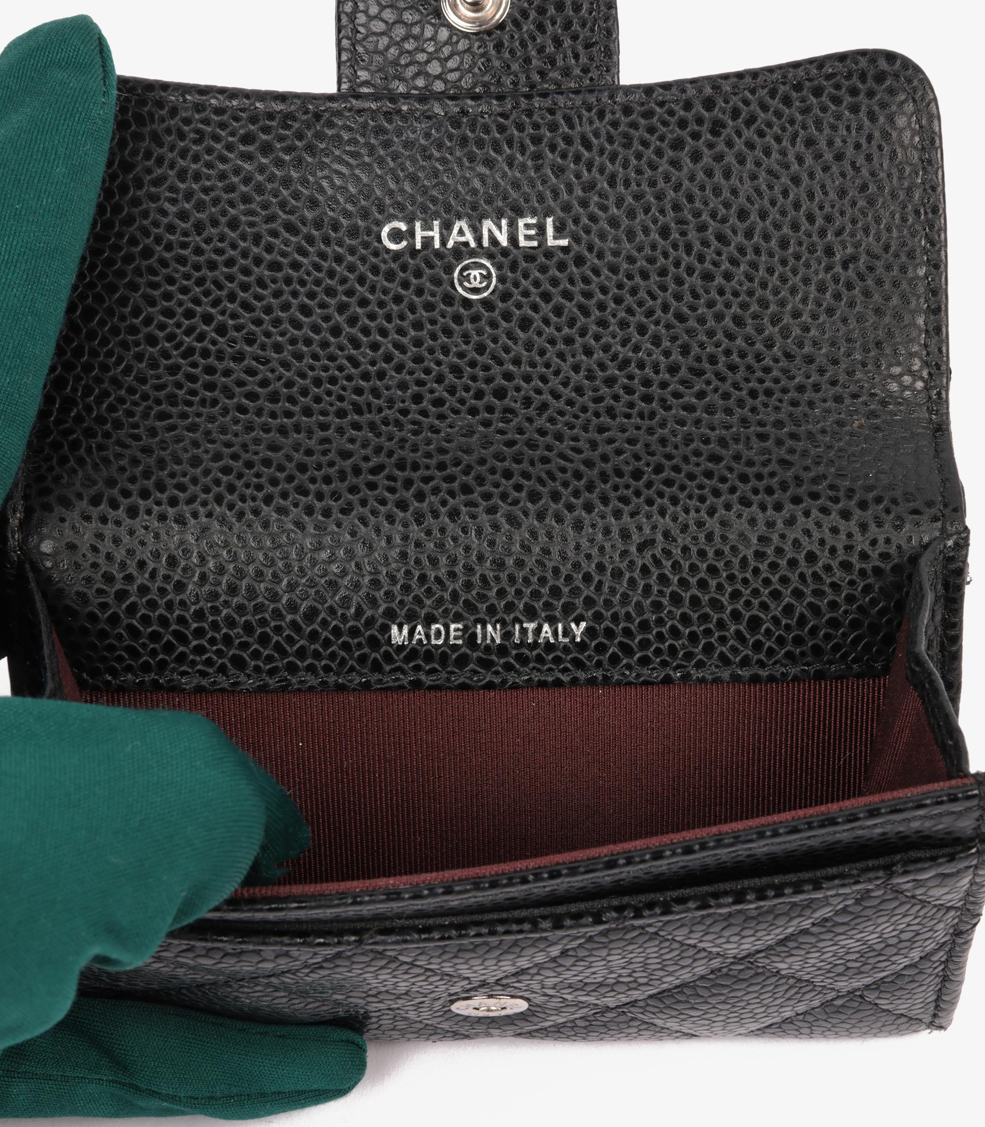 Women's or Men's Chanel Black Caviar Leather Classic Flap Wallet