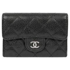 Chanel Black Caviar Leather Classic Flap Wallet