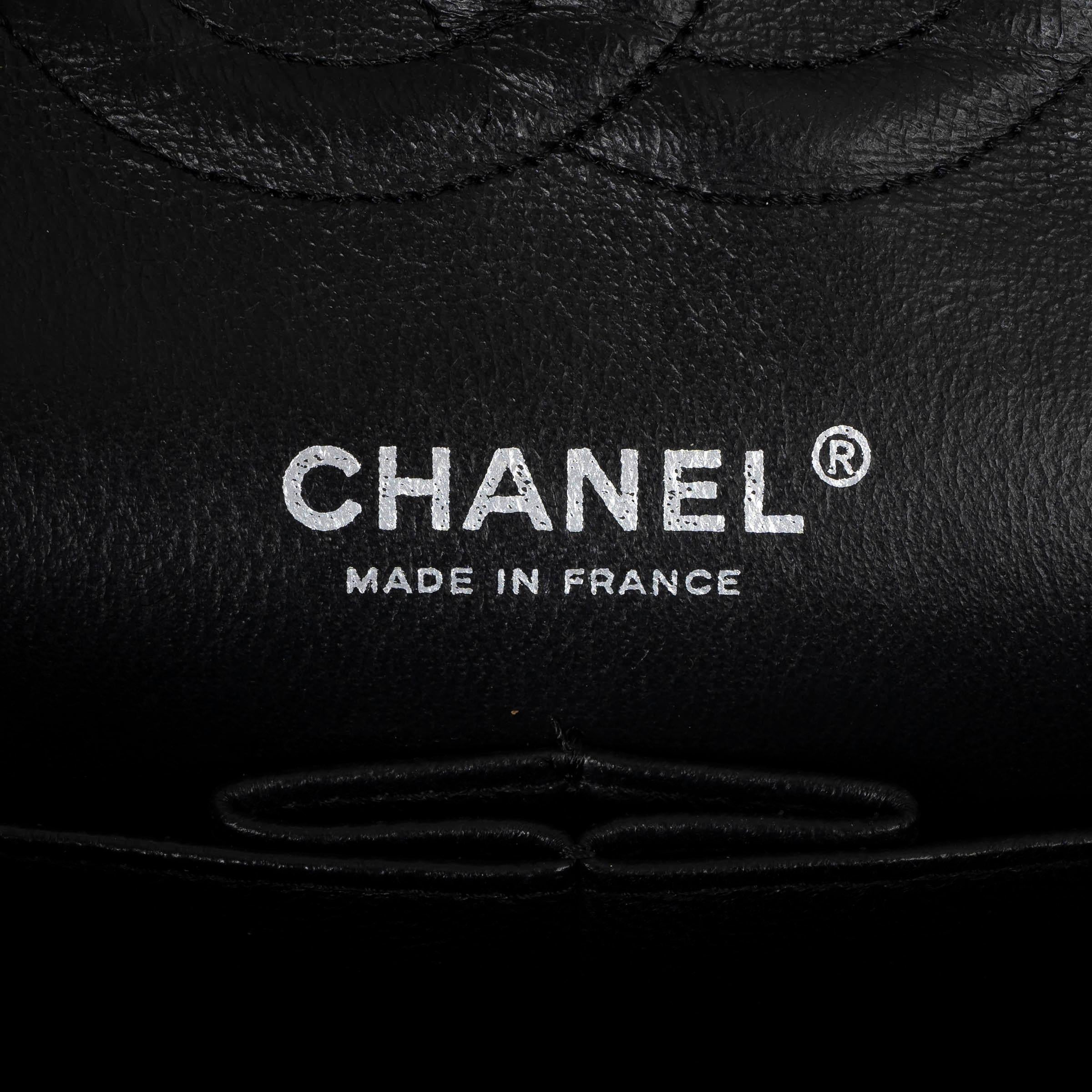 CHANEL black Caviar leather CLASSIC MEDIUM 11.12 DOUBLE FLAP Bag 3