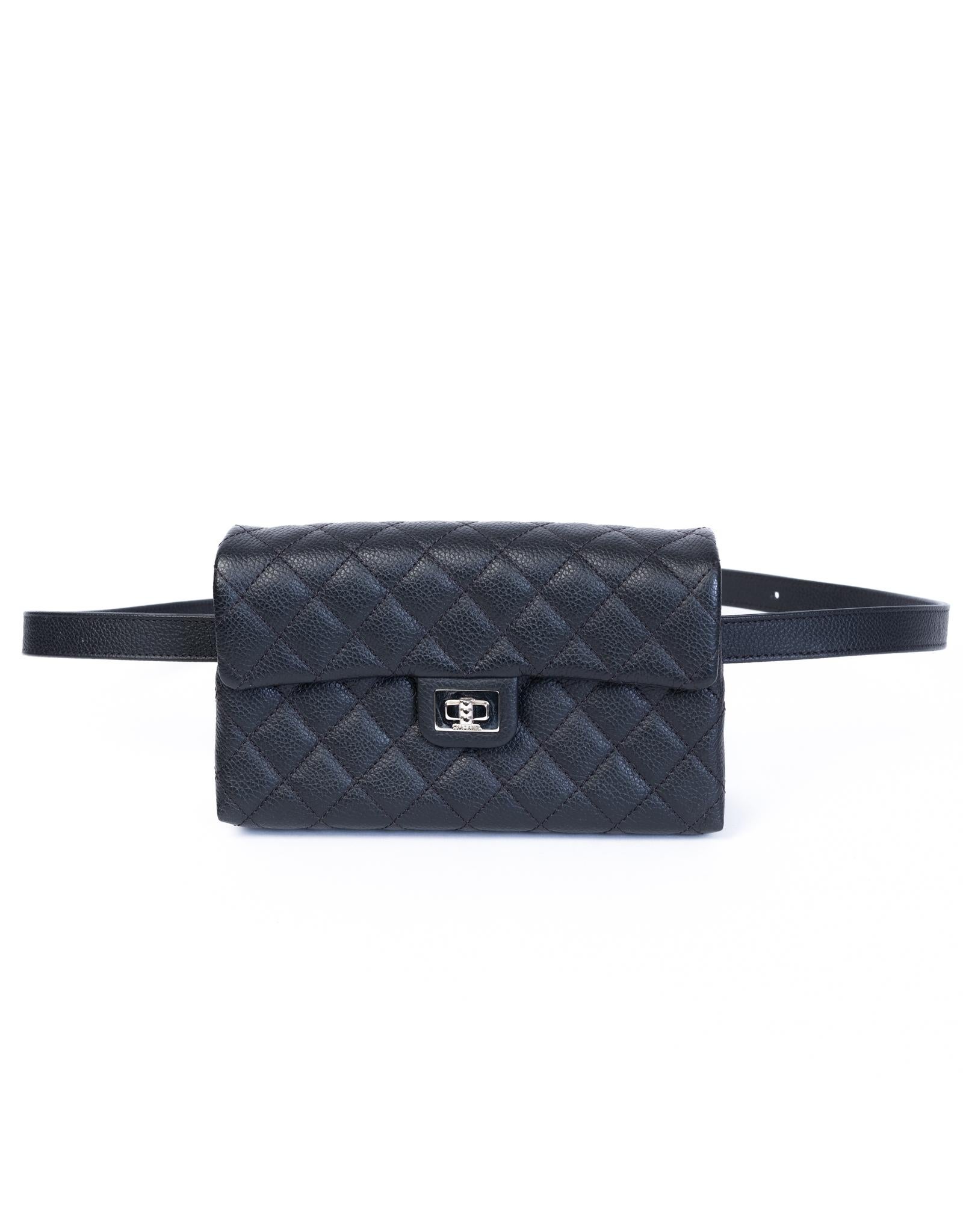 Chanel Schwarz Kaviar Leder Mitarbeiter Reissue Fanny Pack Gürteltasche 2