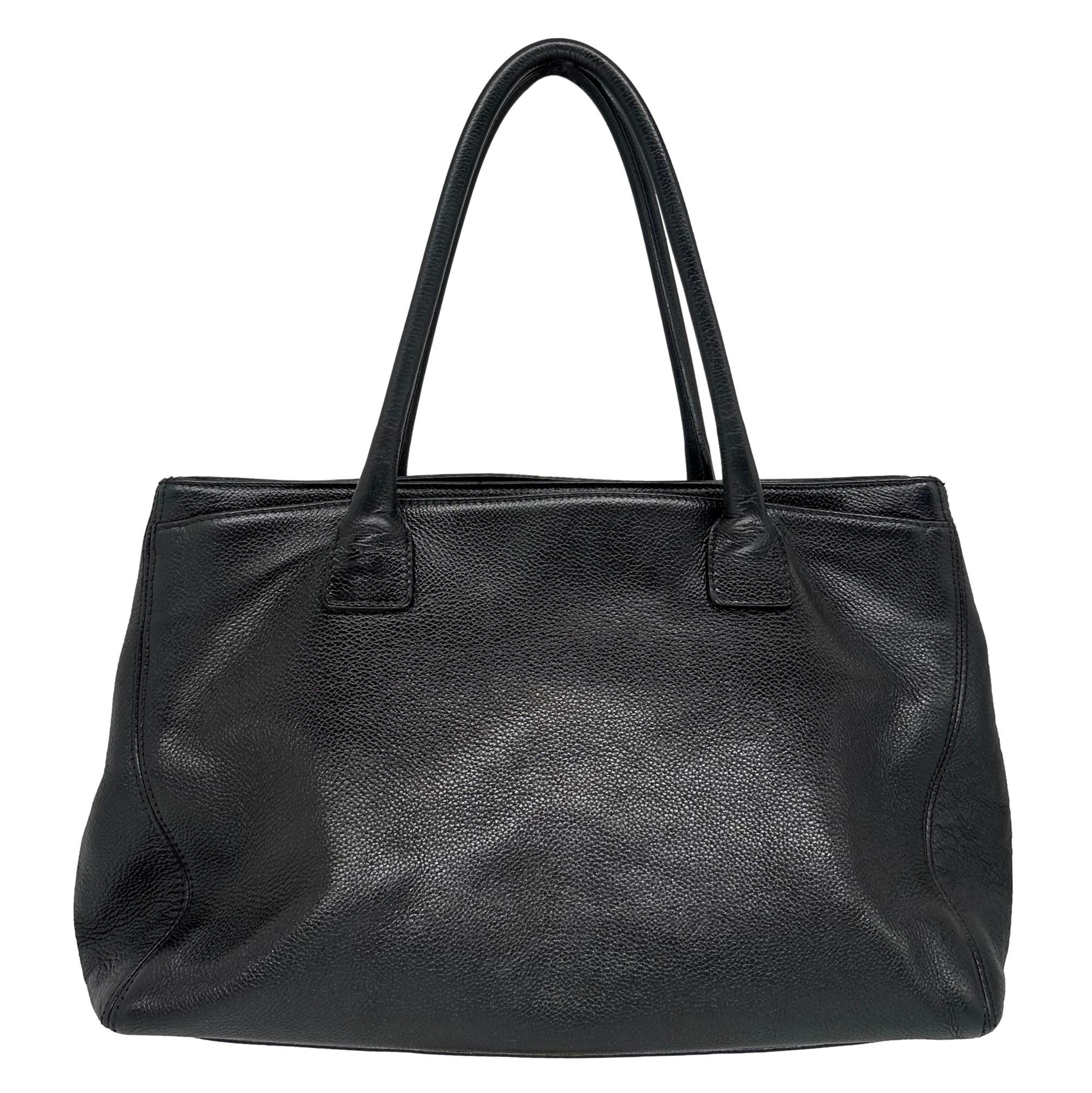 Chanel Black Caviar Leather Executive Shopper Tote Shoulder Bag 2006 chanel-black-caviar-leather-executive-shopper-tote-shoulder-bag-2006