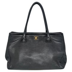 Chanel Black Caviar Leather Executive Shopper Tote Shoulder Bag, 2006.