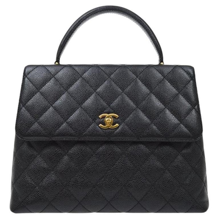 pre-owned CHANEL Black Caviar Leather Executive Tote Small