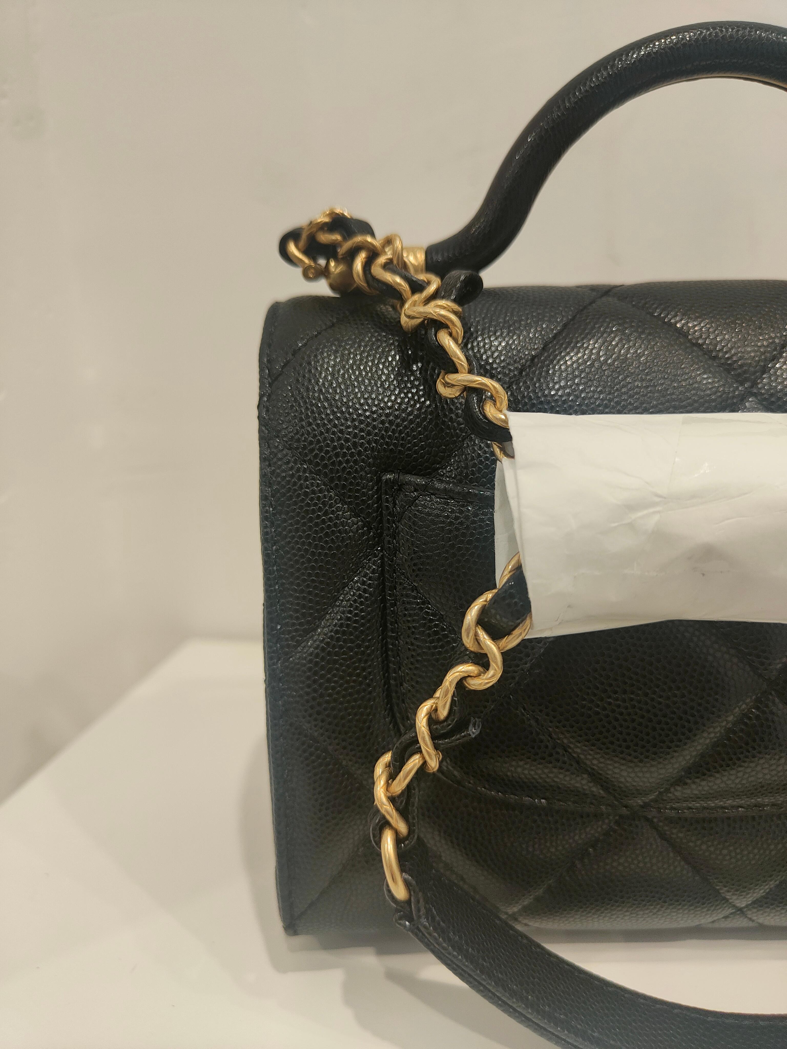 Chanel black caviar leather Gold hardware shoulder bag NWOT 3