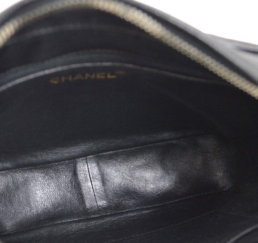 Women's CHANEL Black Caviar Leather Gold Hardware Small Party Shoulder Camera Bag