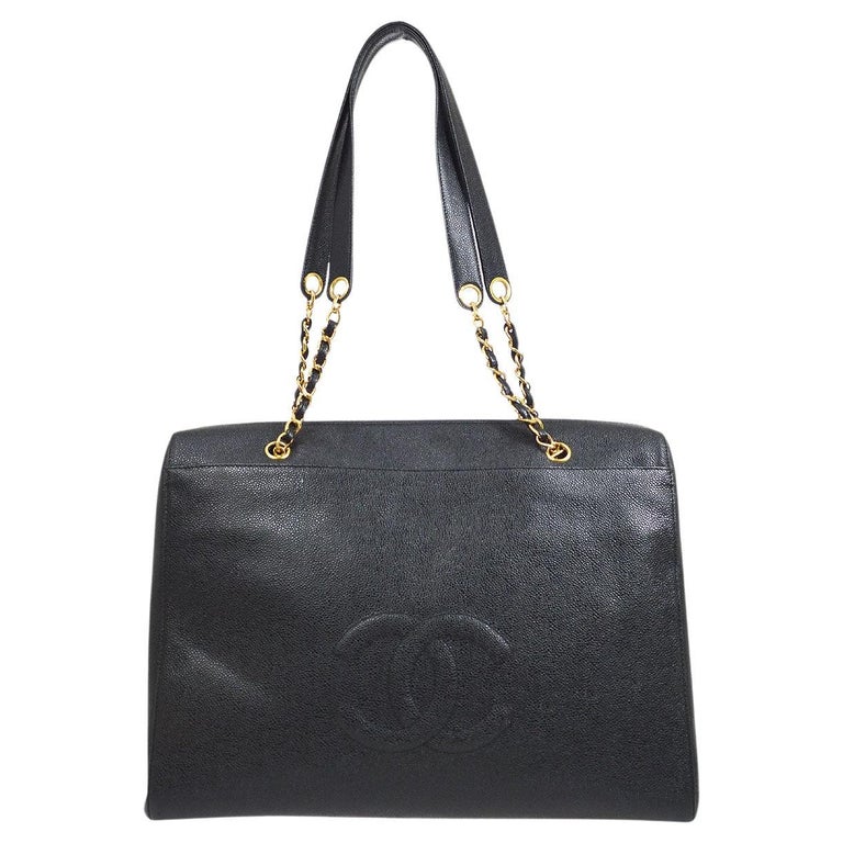 chanel black xl jumbo weekender overnighter travel tote bag Vintage Caviar XXL GST 501 Boutique Patina Chanel Weekender Bag Chanel Vintage