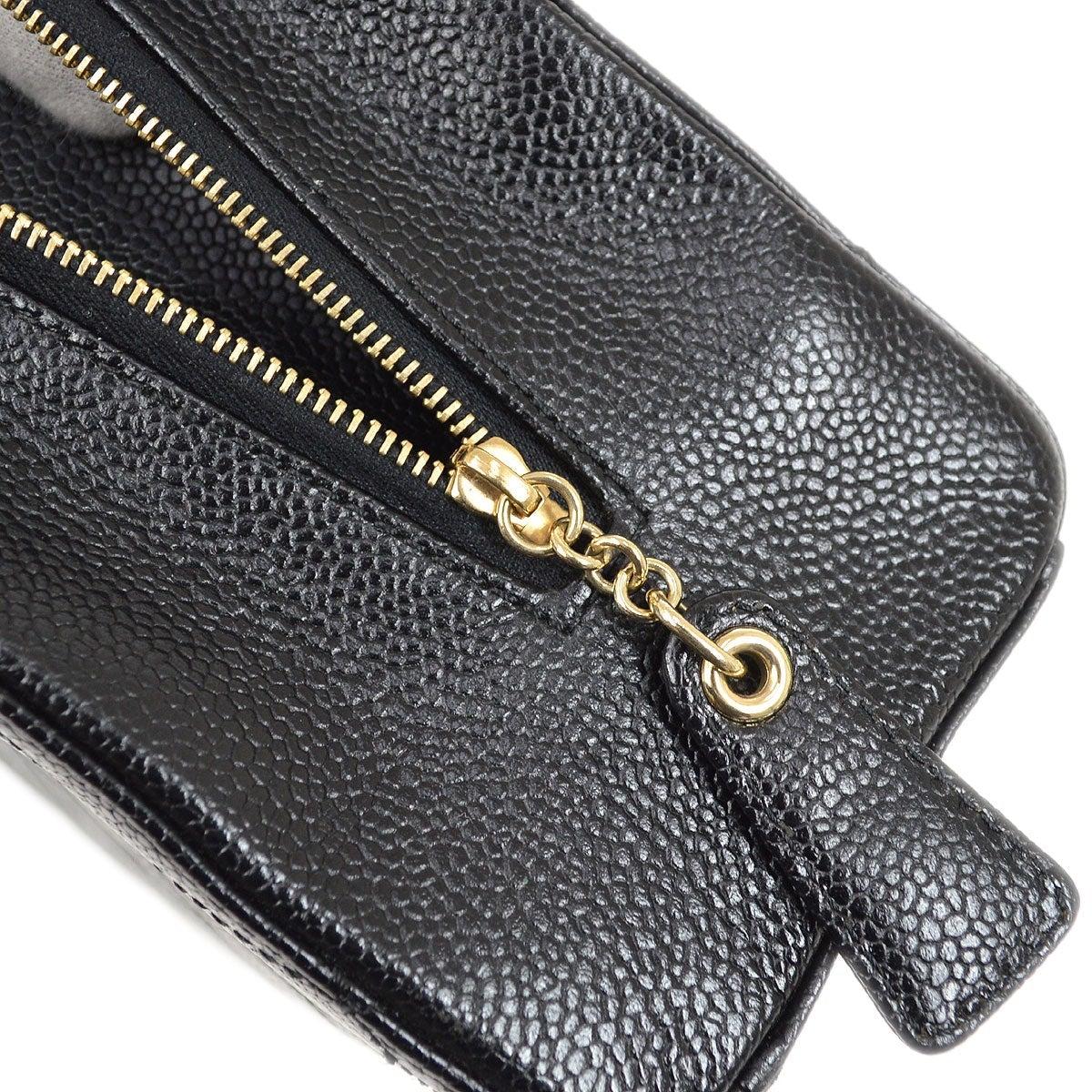CHANEL Black Caviar Leather Gold Small Kelly Style Party Top Handle Satchel Bag 1