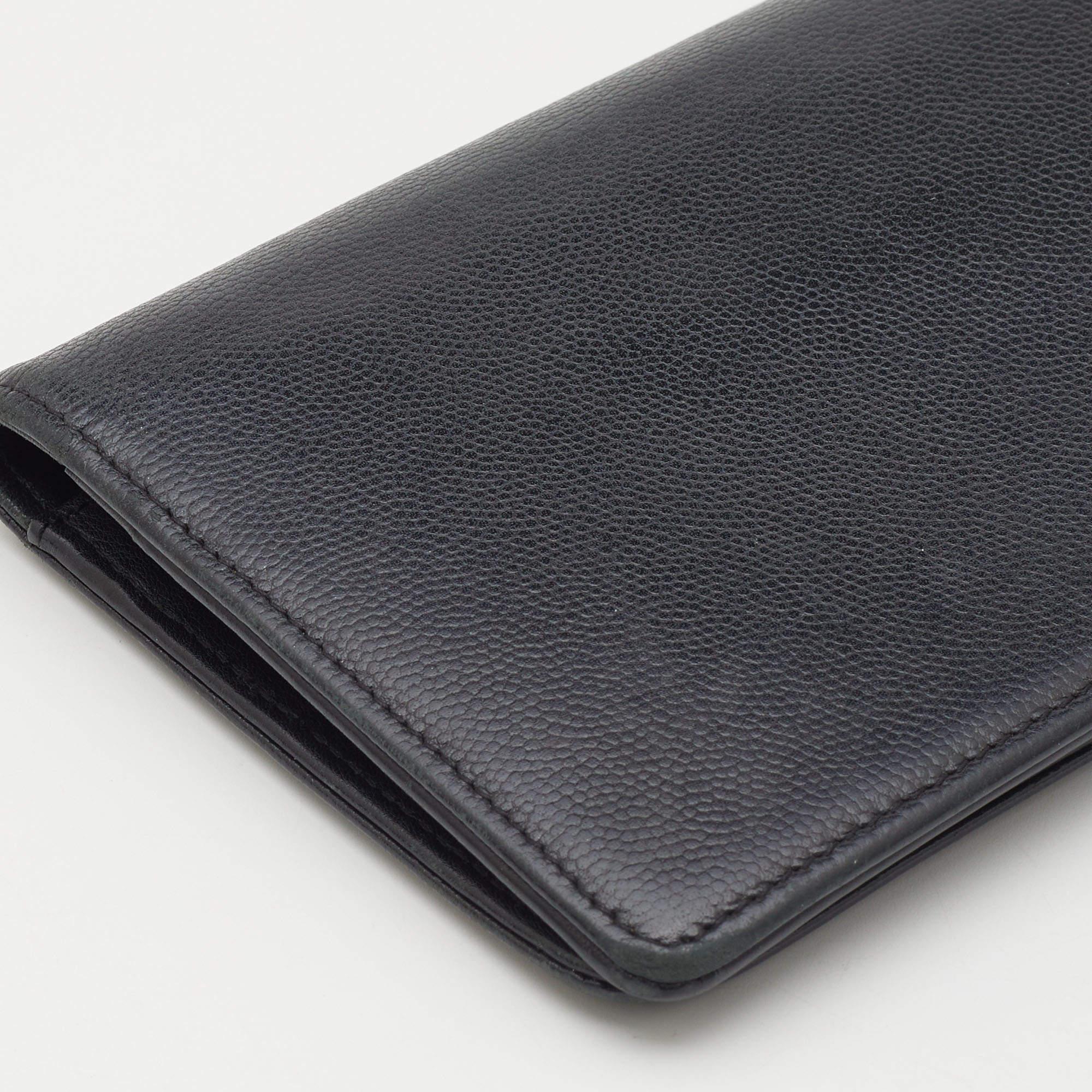 Chanel Black Caviar Leather L Yen Continental Wallet 6