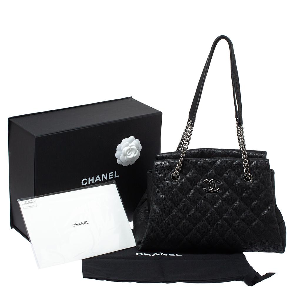 Chanel Black Caviar Leather Lady Pearly Tote 6