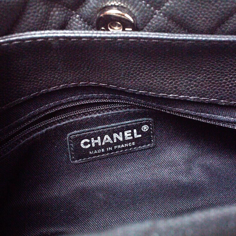 Women's Chanel Black Caviar Leather Lady Pearly Tote