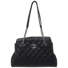 Chanel Black Caviar Leather Lady Pearly Tote