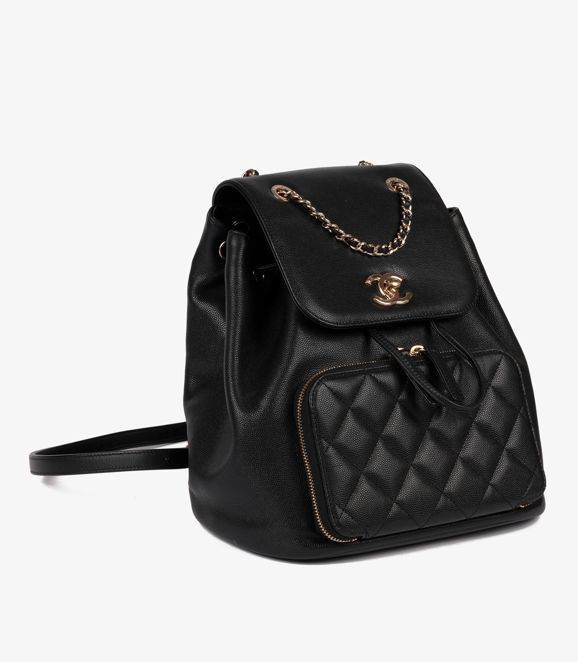 Chanel Black Caviar Leather & Lambskin Affinity Backpack In Excellent Condition For Sale In Bishop's Stortford, Hertfordshire