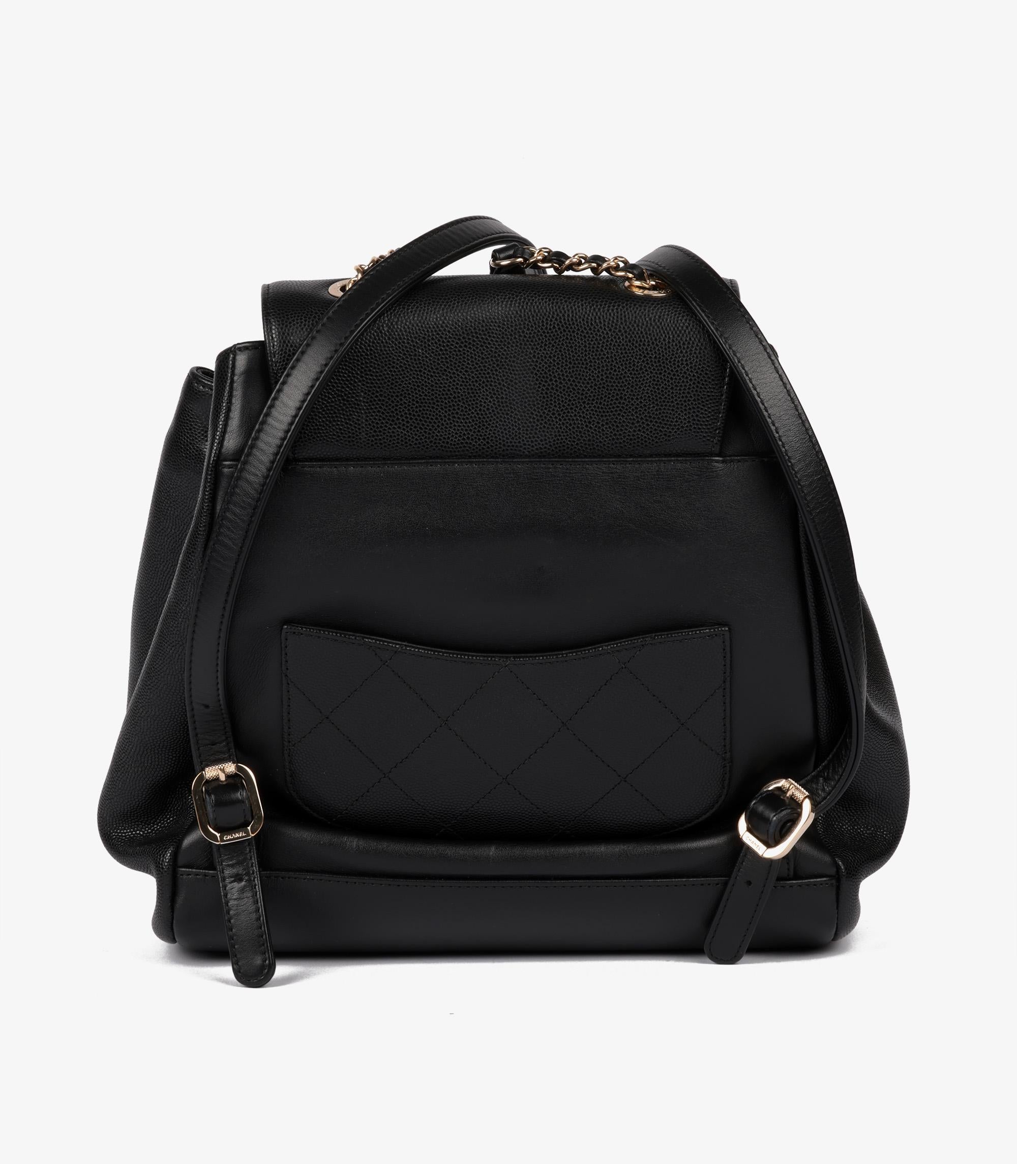 Chanel  Black Caviar Leather & Lambskin Affinity Backpack 2