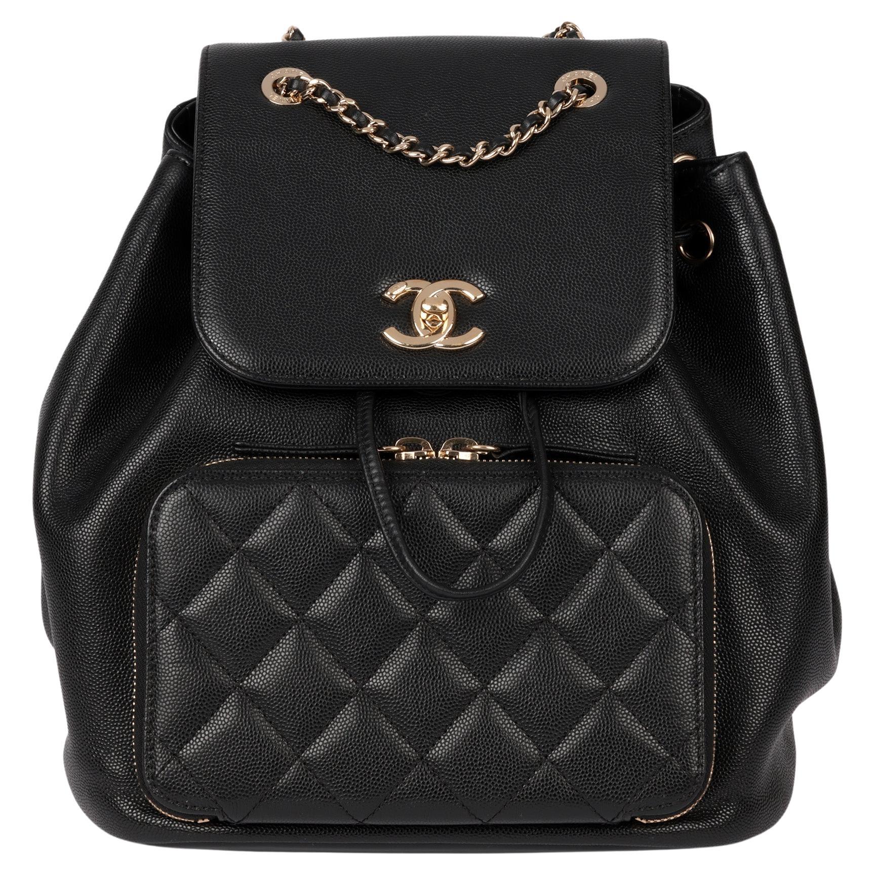 Chanel Black Caviar Leather & Lambskin Affinity Backpack For Sale