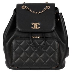 Used Chanel Black Caviar Leather & Lambskin Affinity Backpack