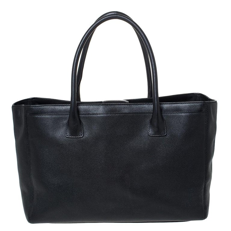 Chanel Black Caviar Leather Large Cerf Executive Tote at 1stDibs