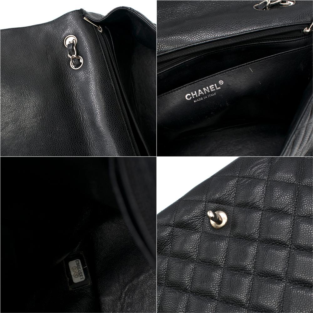 Chanel Black Caviar Leather Large Classic Flap  2
