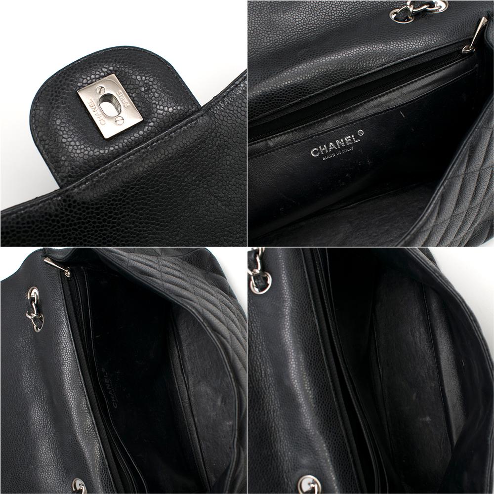 Chanel Black Caviar Leather Large Classic Flap  3