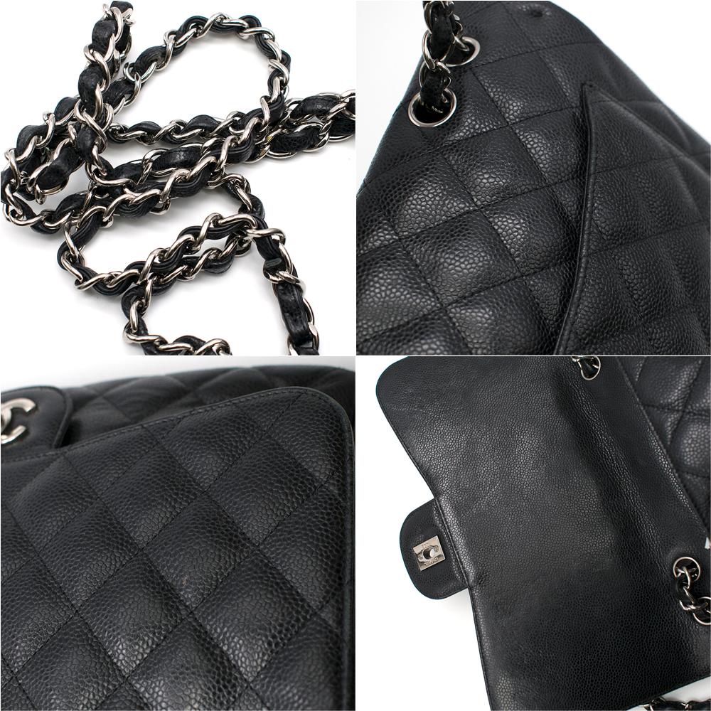 Chanel Black Caviar Leather Large Classic Flap  4