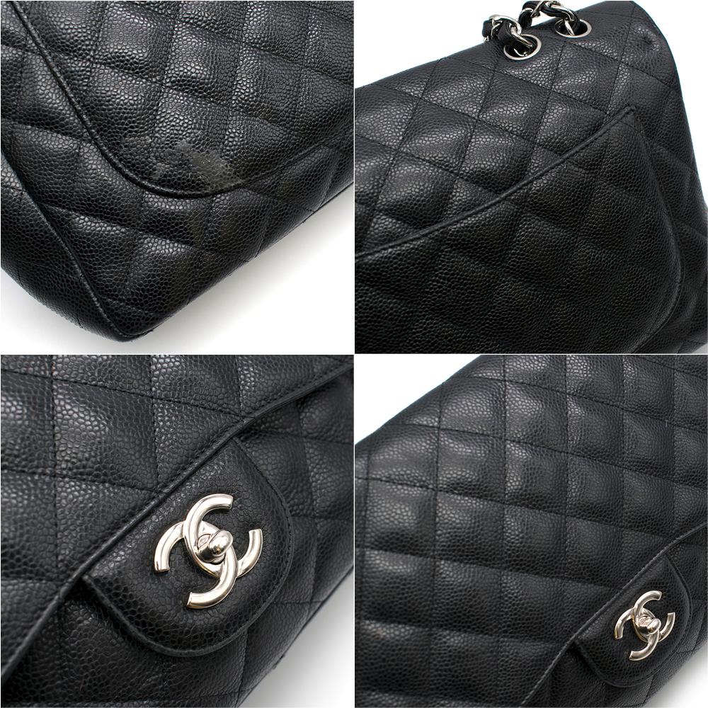 Chanel Black Caviar Leather Large Classic Flap  5